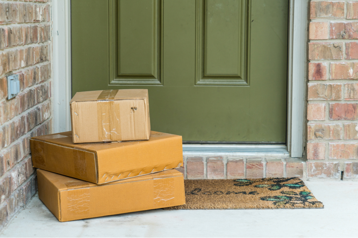 Packages left on a front porch